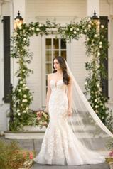 1283 Ivory Lace And Tulle Over Rum Gown With Porcelain  front