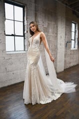 1374 (ivhy-iv) Ivory Lace And Tulle Over Honey Gown Wit front