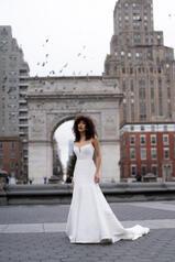 1387 (iv-iv) Ivory Gown With Ivory Tulle Plunge front