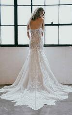 1267 Ivory Lace Over Stone And Honey Gown back