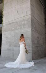 LE1122 Ivory Lace And Royal Organza Over Mocha Gown With  back
