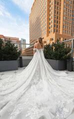 LE1117 Ivory Lace And Tulle Over Moscato Gown back