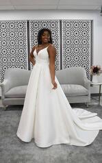 7048 (IV-IV)Ivory Gown With Ivory Tulle Plunge front