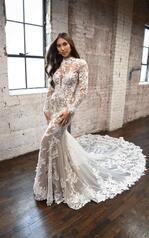 1334 Ivory Lace And Tulle Over Honey Gown front