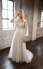 1335 Ivory Lace Over Honey Gown front