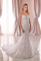 6753 Ivory Lace/Tulle/Ivory Gown/Java Tulle Plunge front