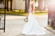 6758 White Gown/Porcelain Tulle Plunge back