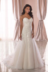 6764 Ivory Tulle/Regency Organza/Almond Gown front
