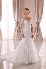 6852 Ivory Lace And Tulle Over Moscato Gown With Ivory  front