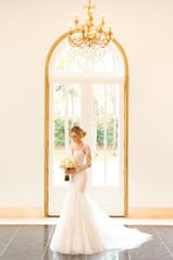 6852 Ivory Lace And Tulle Over Ivory Gown With Ivory Tu front