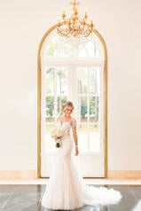 6852 Ivory Lace And Tulle Over Ivory Gown With Ivory Tu front