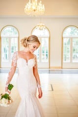 6852 Ivory Lace And Tulle Over Ivory Gown With Ivory Tu detail