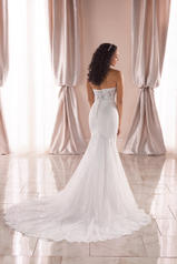 6867 White Gown With Java Tulle Plunge back