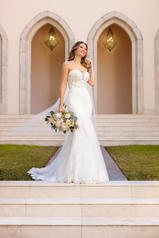 6867 Ivory Gown With Ivory Tulle Plunge front