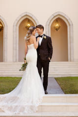 6867 Ivory Gown With Ivory Tulle Plunge back