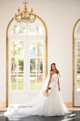 6875 White Lace And Tulle Over White Gown With Java Tul front