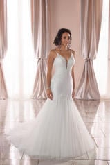 6883 White Gown With Java Tulle Illusion front