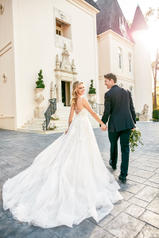 6886 Ivory Lace And Tulle Over Ivory Gown With Ivory Tu back