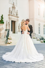 6886 Ivory Lace And Tulle Over Ivory Gown With Ivory Tu back