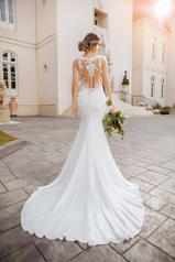 6895 White Gown With Porcelain Tulle Illusion back