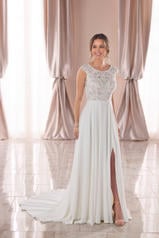 6932 White Lace With Sheer Moscato Bodice And White Gow front