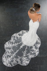 6958 White Gown with White Tulle Plunge back