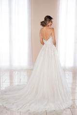 6959 White Silver Lace and White Tulle over White Gown  back