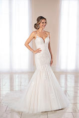 6973 Ivory Lace and Tulle over Moscato Gown with Ivory  front