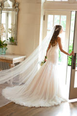 6973 Ivory Lace and Tulle over Moscato Gown with Ivory  back