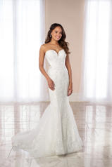 6979 White Lace Tulle and Regency Organza over White Go front