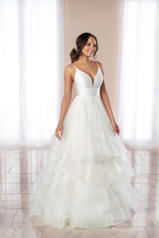 6988 Ivory Gown with Ivory Tulle Plunge front