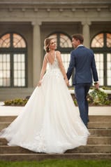 6993 Ivory Lace and Tulle over Ivory Gown with Porcelai back