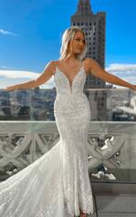 1305 Ivory Lace And Tulle Over Ivory Gown With Ivory Tu front