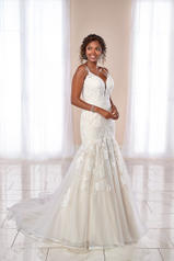7002 Ivory Lace and Tulle over Moscato Gown with Ivory  front