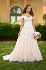 7012 Ivory and Moscato Tulle over Moscato Gown front
