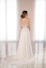 7017 Ivory Lace and Matte Chiffon over Almond Gown and  back