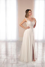 7017 Ivory Lace and Matte Chiffon over Ivory Gown and T front