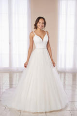 7020 Ivory Tulle and Petal Bodice over Almond Gown with front