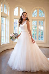 7020 Ivory Tulle and Petal Bodice over Almond Gown with detail