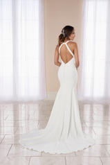 7024 White Gown with Java Tulle Plunge back