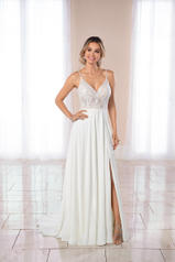 7039 Ivory Gown with Sheer Ivory Bodice front