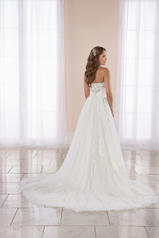 7064 Ivory Lace and Tulle over Ivory Gown with Porcelai back