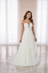 7064 Ivory Lace and Tulle over Ivory Gown with Porcelai front