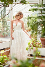 7064 Ivory Lace and Tulle over Ivory Gown with Porcelai front