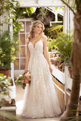 7065 Ivory Lace and Tulle over Ivory Gown with Porcelai front