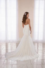 7075 Ivory French Tulle over Ivory Gown back