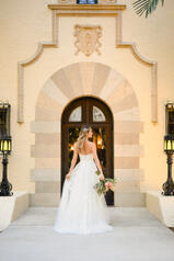 7076 Ivory Gown With Ivory Tulle Plunge back