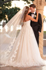 7077 Ivory Lace And Tulle Over Ivory Gown With Ivory Tu back