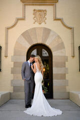 7078 Ivory Gown With Ivory Tulle Plunge back