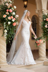 7100 Ivory Lace And Tulle Over Ivory Gown With Ivory Ba front
